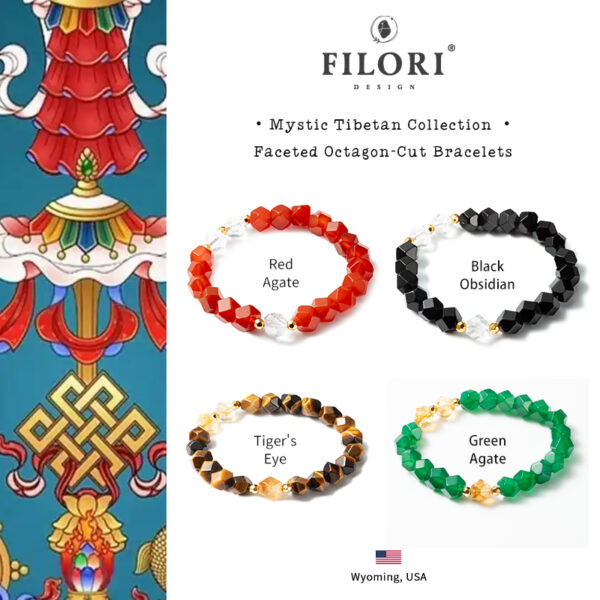 Faceted Octagon-Cut Bracelets For Men’s and Couples