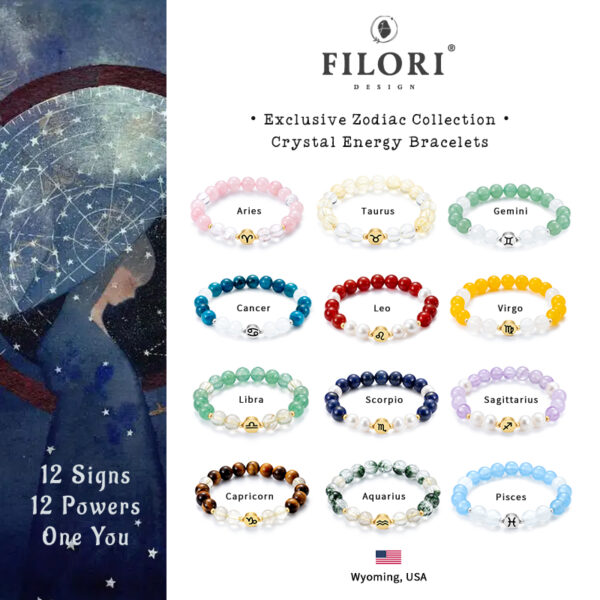 12 Zodiac Energy Bracelets